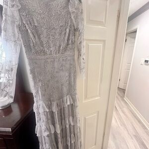 Elegant Silver Embellished Dress